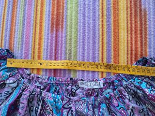 Top corto stampato manica a campana