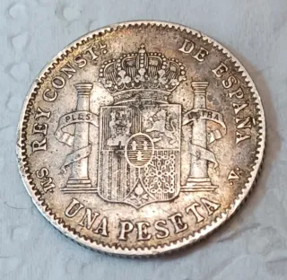 Moneda plata 1 Peseta 1900 Alfonso XIII. 