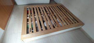 Cama doble Ikea Mandal madera