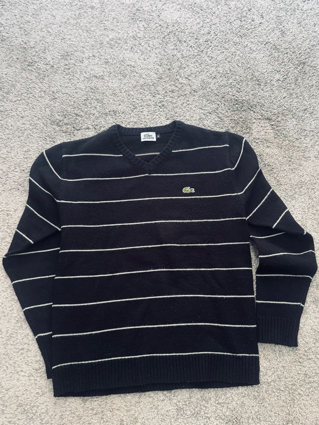 Jersey Lacoste Rayas V-Neck Talla M