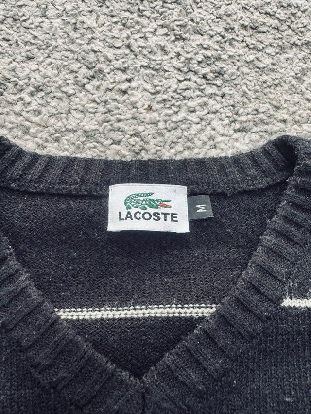 Jersey Lacoste Rayas V-Neck Talla M