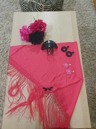 Lote Traje de flamenca/gitana + complementos