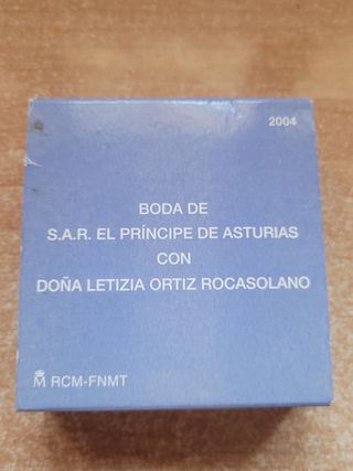 Moneda 10€ Plata Boda Felipe y Letizia 2004