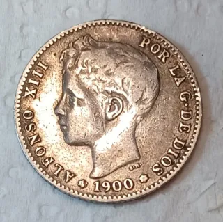 Moneda plata 1 Peseta 1900 Alfonso XIII