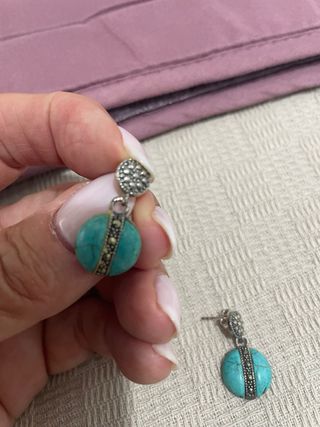 Pendientes Plata Turquesa y Marcasita