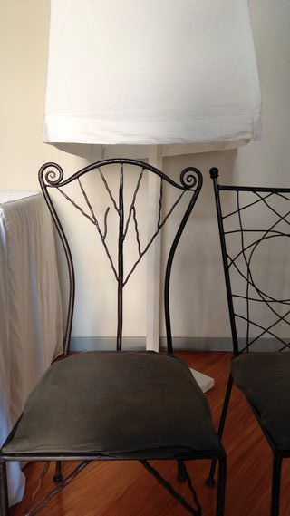 Sedie ferro battuto design geometrico