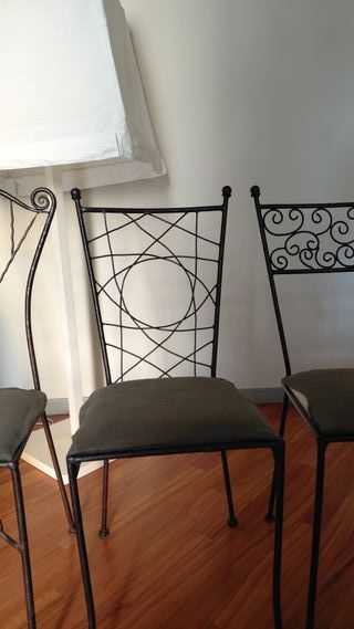 Sedie ferro battuto design geometrico