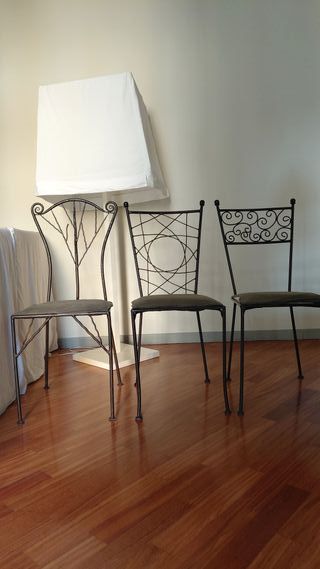 Sedie ferro battuto design geometrico