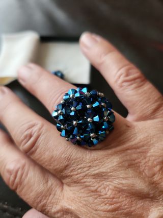 Conjunto Anillo y Pendientes Azules.