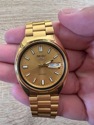 Reloj Seiko 5 automático oro + papeles