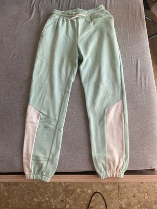Pantalones H&M verde y blanco talla niña de 11-12Y