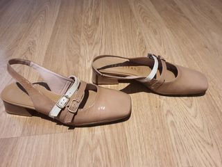 Zapatos Hispanitas Talla 38 Beige/Blanco