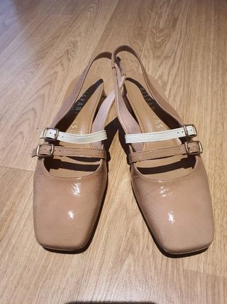 Zapatos Hispanitas Talla 38 Beige/Blanco
