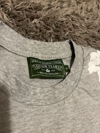 T-Shirt Denim Tears Grigia Fantasia Floreale