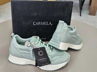 Zapatillas Carmela de piel mujer Verde Talla 39