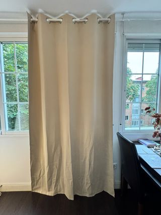 Cortinas opacas beige 2 unidades