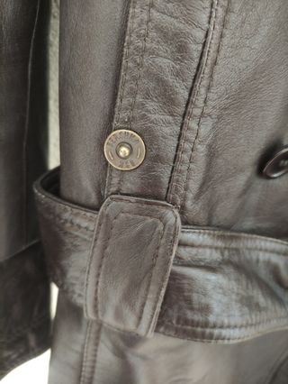 Chaqueta de cuero marrón mujer