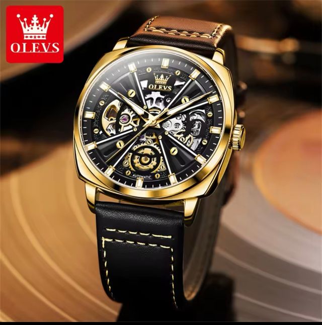 Reloj Olevs Automático Negro/Dorado Hombre