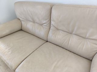 Sofá 2 plazas piel Granfort beige