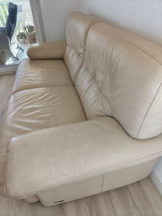 Sofá 2 plazas piel Granfort beige