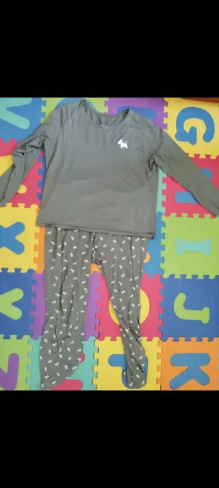 Pijama mujer verde oliva perro