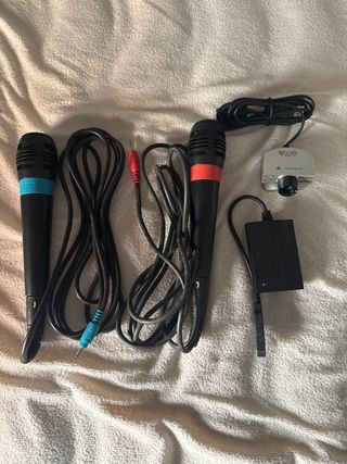 2 Micrófonos Singstar PS2 + Eye Toy