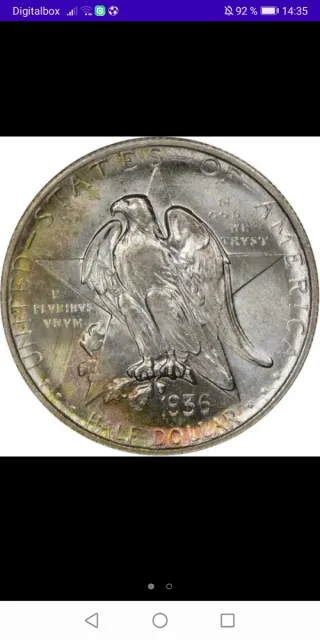 Moneda half dolar plata Remember the Alamo