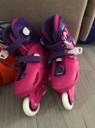 Patines en línea niña Oxelo rosas y morados