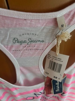 Camiseta Pepe Jeans Rayas Rosas Talla M