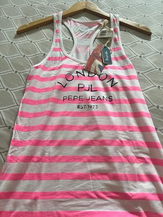 Camiseta Pepe Jeans Rayas Rosas Talla M