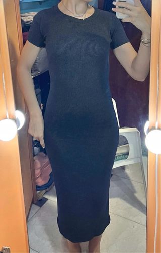 Vestito lungo Zara grigio scuro - Taglia M