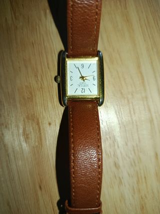 Reloj Vertical Paris Mujer Marrón Dorado