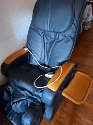 Sillón Masaje Relax Cuero Marrón