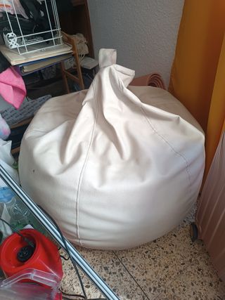 Puff Piel Sintética Rosa Clarito