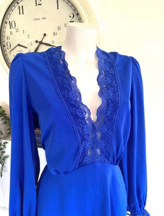Blusa Vintage Azul Talla 46