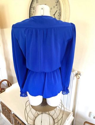 Blusa Vintage Azul Talla 46