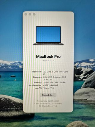 MacBook Pro 16 pulgadas i9 32GB- 1TB - 2019