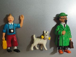 Figuras Tintín, Milú y Silvestre Tornasol 