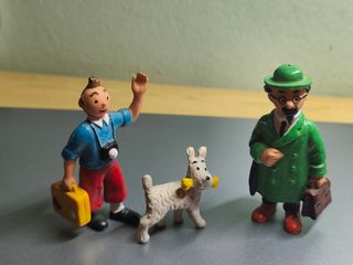 Figuras Tintín, Milú y Silvestre Tornasol 