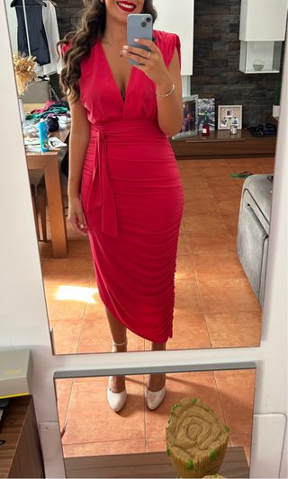 Vestido de fiesta rosa talla M