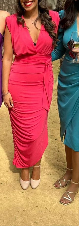 Vestido de fiesta rosa talla M