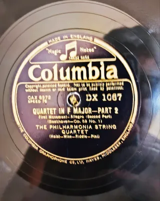 5 Discos de Pizarra Columbia DX 1067 Beethoven.