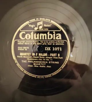 5 Discos de Pizarra Columbia DX 1067 Beethoven.