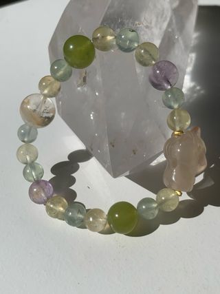 Pulsera Jade Verde, Amatista y Ágata Unicornio