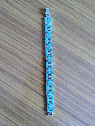 Pulsera Plata Turquesa y Marquesita 100% Nueva