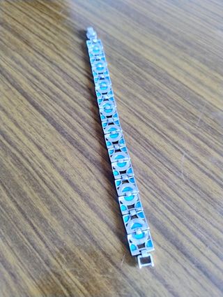 Pulsera Plata Turquesa y Marquesita 100% Nueva