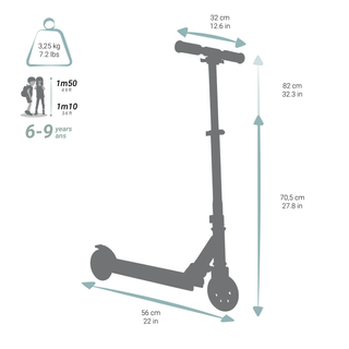 Patinete Scooter Oxelo MID 1 Niños Rosa Blanco Negro