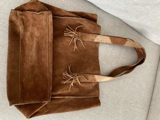 Bolso de piel serraje marrón