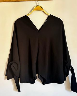 Camisa negra estilo asiático talla única