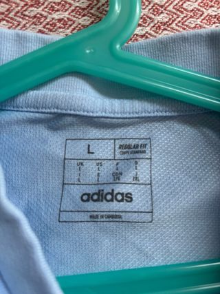 Polo Real Madrid Adidas Azul Naranja Talla L